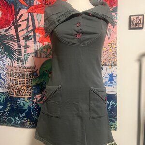 Prairie Underground Army green tunic/mini-dress with pockets